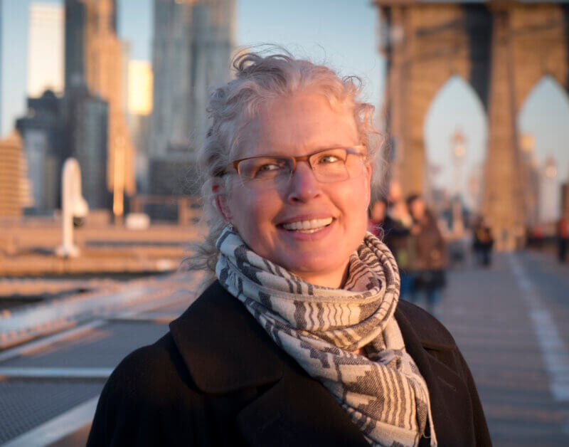 Photo by Stuart Warshaw.
Karina Warshaw on the Brooklyn Bridge. She has worked in emergency services in places as diverse as New York City and Charlotte.