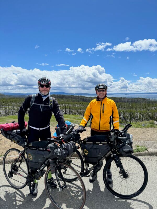 From left, Robert Vernimmen and Nick Vanderkloot in Yellowstone National Park in mid-June.