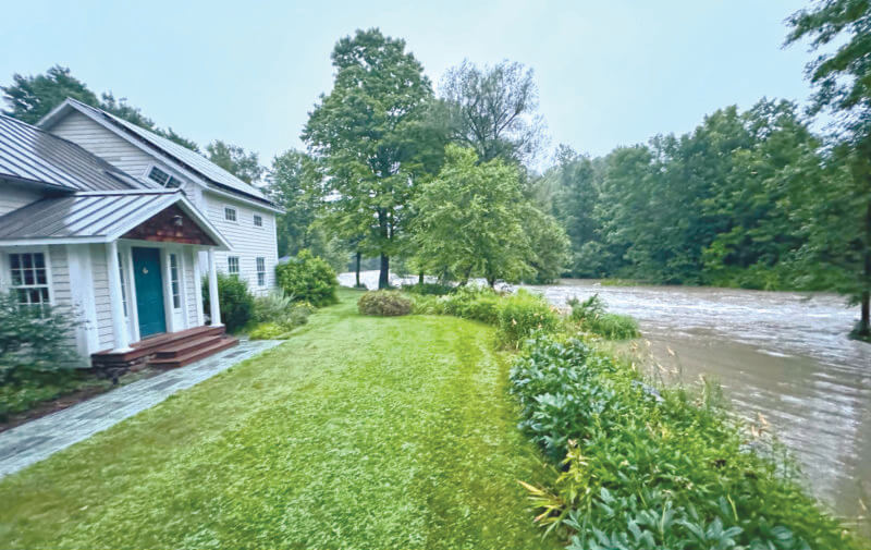 Photo by Dave Speidel. Dave Speidel believes the July 10-11 flood this summer is the highest the LaPlatte has been in the 230 years his home has stood on its banks. It’s certainly the highest he has seen it in the 40 years his family has lived there.