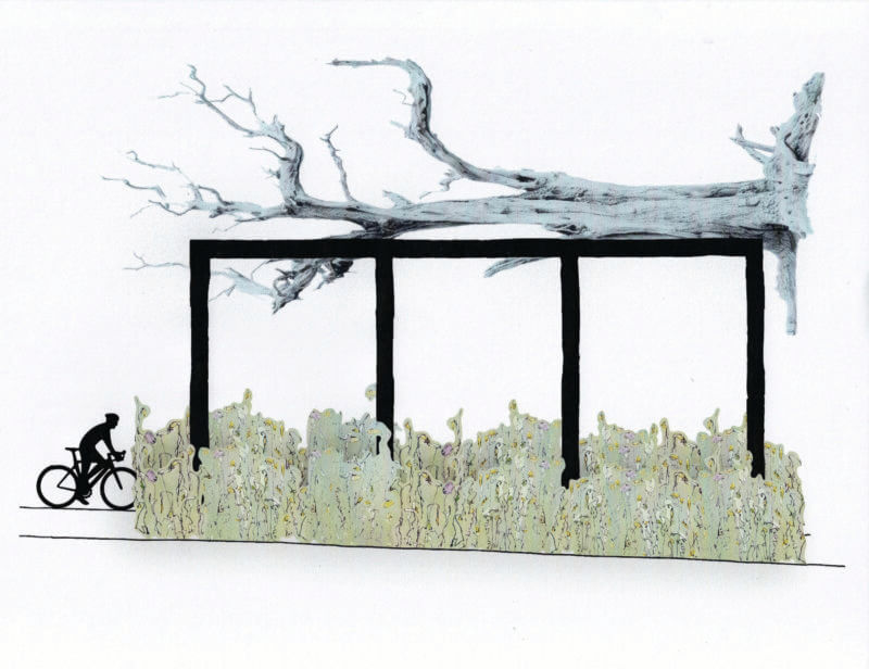 Courtesy photo.
A rendering of how Nancy Milliken’s environmental sculpture might look with one tree.