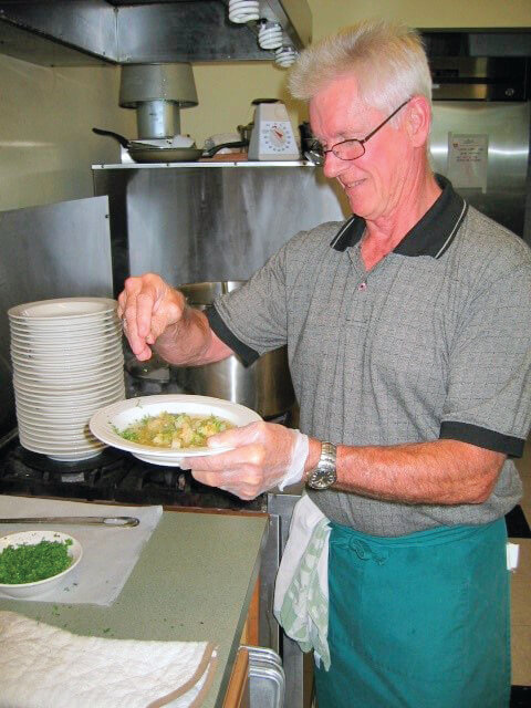 Photo by Joan Weed.
Mahlon Zilch Haines was an early cook at the senior center who shared the skills he’d learned as a cook in the Navy.