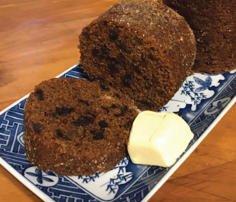 Traditional New England of Boston brown bread is a treat
