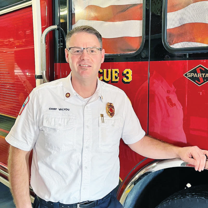 Photo by Ryan Donnelly.
Jamie Valyou is happy to be at the helm of fire and rescue in Charlotte.