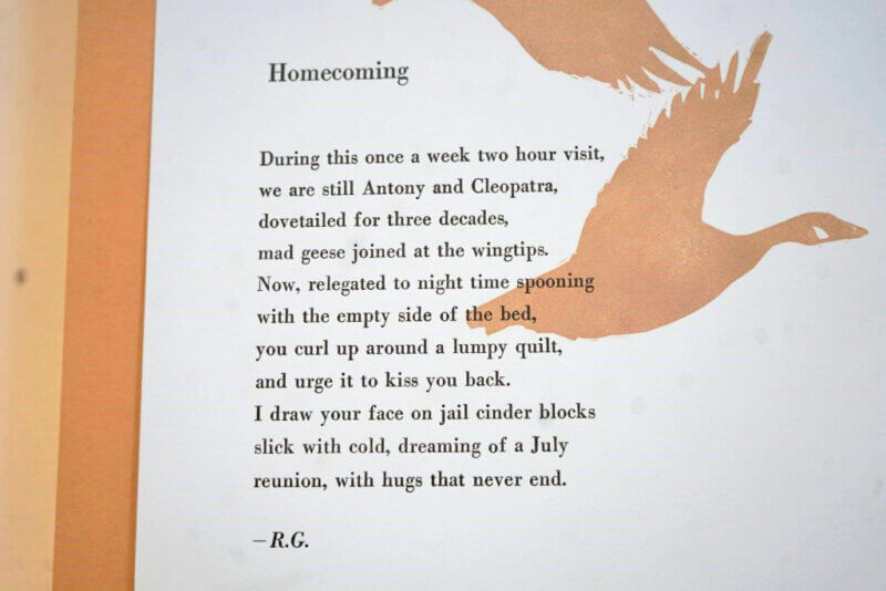 A poem on display as part of Finding Hope Within.