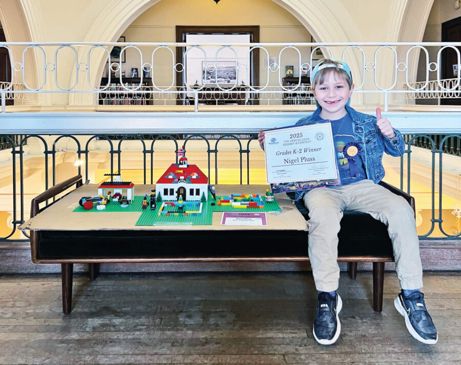 LEGO champ Courtesy photo. Nigel Pluss of Shelburne won the kindergarten-second grade section of Vergennes’ Bixby Free Library’s seventh annual LEGO Contest at the beginning of March.