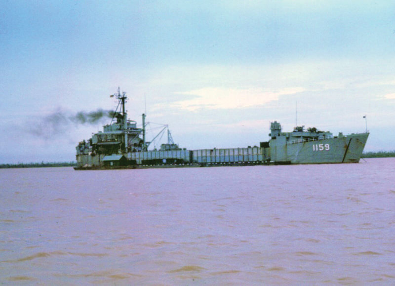 Photo courtesy Lane Morrison.
The ship Lane served on for three years, the USS Tom Green County, travelling on the Mekong River.