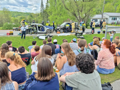 Students were silent and immersed in the depiction of a wreck and its consequences. After the vignette students went to the gym to debrief and subdue from any triggering emotions they may have felt.