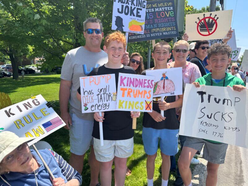 Andrew Everett had lots of his family in Shelburne and across the country protesting together in person or digitally.