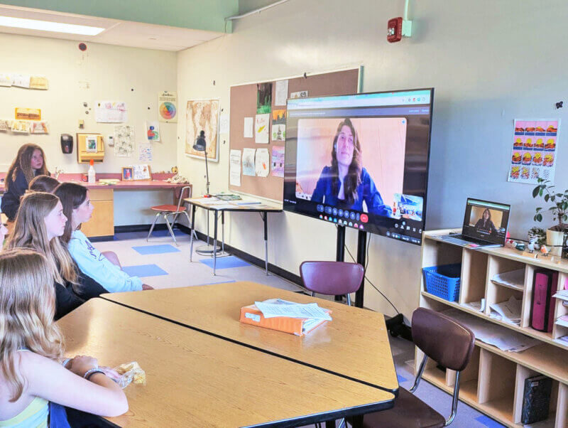 Courtesy Photo. Dominique Vassie (dominiquevassie.com), a biologist and artist from the United Kingdom working in Japan, recently chatted online with Conor Emerson’s sixth-grade students.