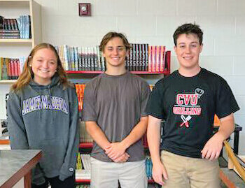 Thanks to three volunteers from Champlain Valley Union High