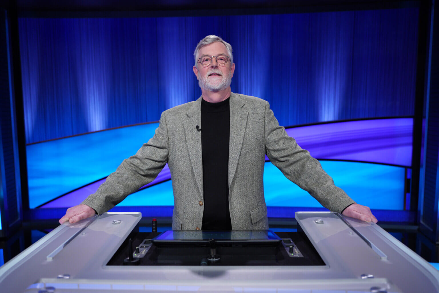 Coutesy photo. Jim Carpenter of Charlotte on the set of Jeopardy!..