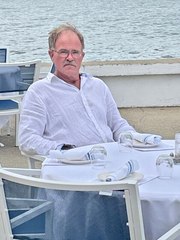 Photo by Karen Allen.
Peter Demick enjoying down time at the Westport Yacht Club.