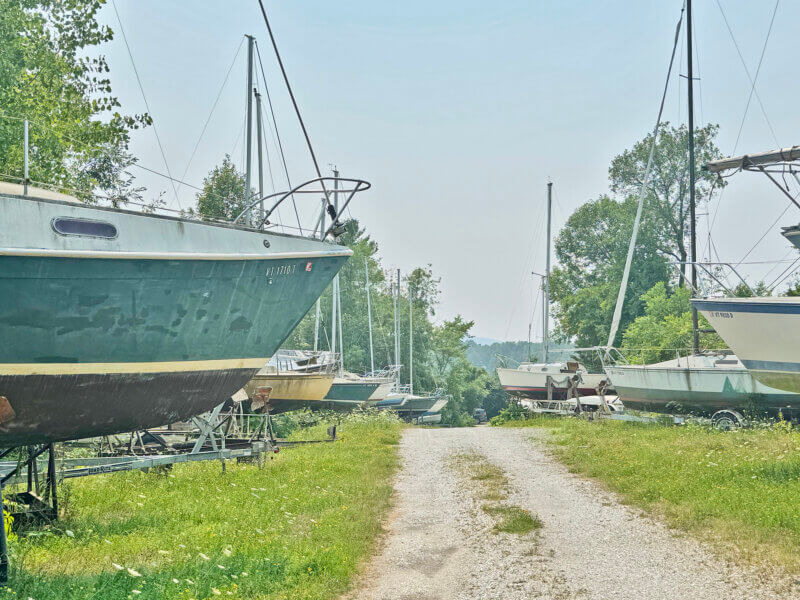 Photo by Scooter MacMillan.
According to an email, all of the tenants of the Charlotte Sailing Center are supposed to have their cradles, ladders and boats off the property by Sept. 1. 