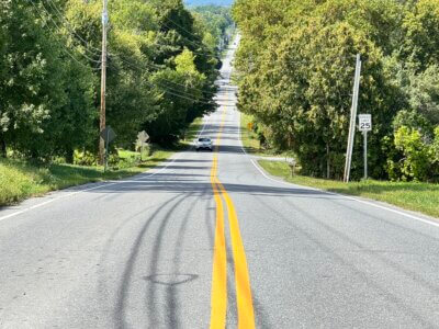 Photo by Scooter MacMillan. A proposal was made at the Aug. 26 selectboard meeting to make the speed limit on Ferry Road 40 mph from the train tracks to the lake.