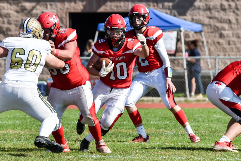 John Saladino had 22 carries for 86 yards and scored the Redhawks’ lone touchdown against Essex on Oct. 4.